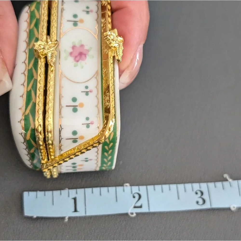 Vintage Porcelain Floral Trinket Box